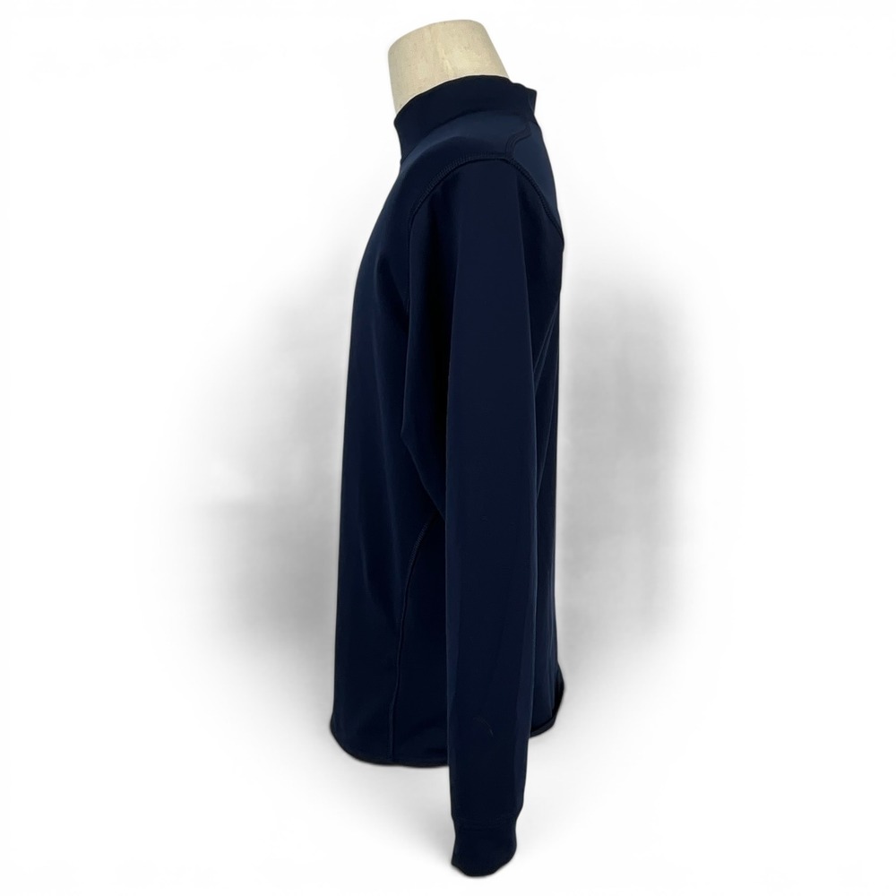 Nike Team Fit Therma Mens XL Navy Blue Mock Neck Long Sleeve Base Layer Shirt - Picture 3 of 9